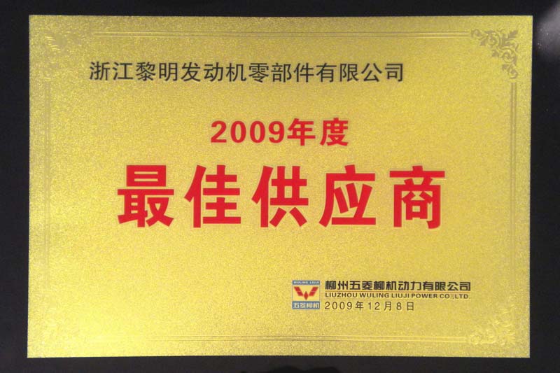 2009年度柳州五菱最佳供應(yīng)商