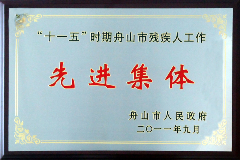 舟山市人民政府“十一五時期舟山市殘疾人工作先進集體（2011）